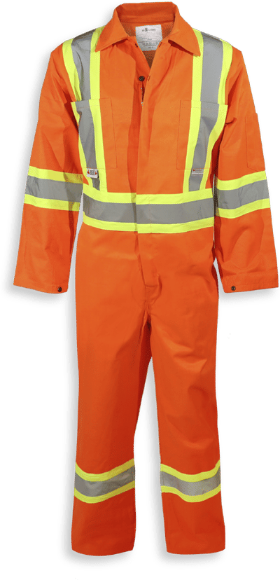 Am image of a Custom Big K 100 Percent Cotton Safety Coverall in Orange!