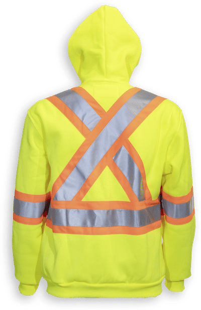 Am image of a Custom Big K 100 Percent Polyester Full Zipper Hoodie in Lime Green!