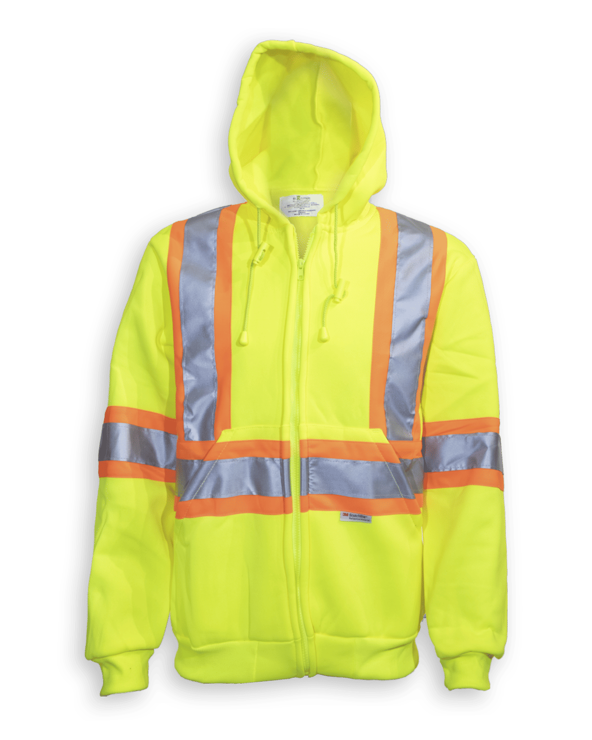 Big K 100 Percent Polyester Full Zipper Hoodie in Lime Green