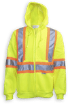 Am image of a Custom Big K 100 Percent Polyester Full Zipper Hoodie in Lime Green!