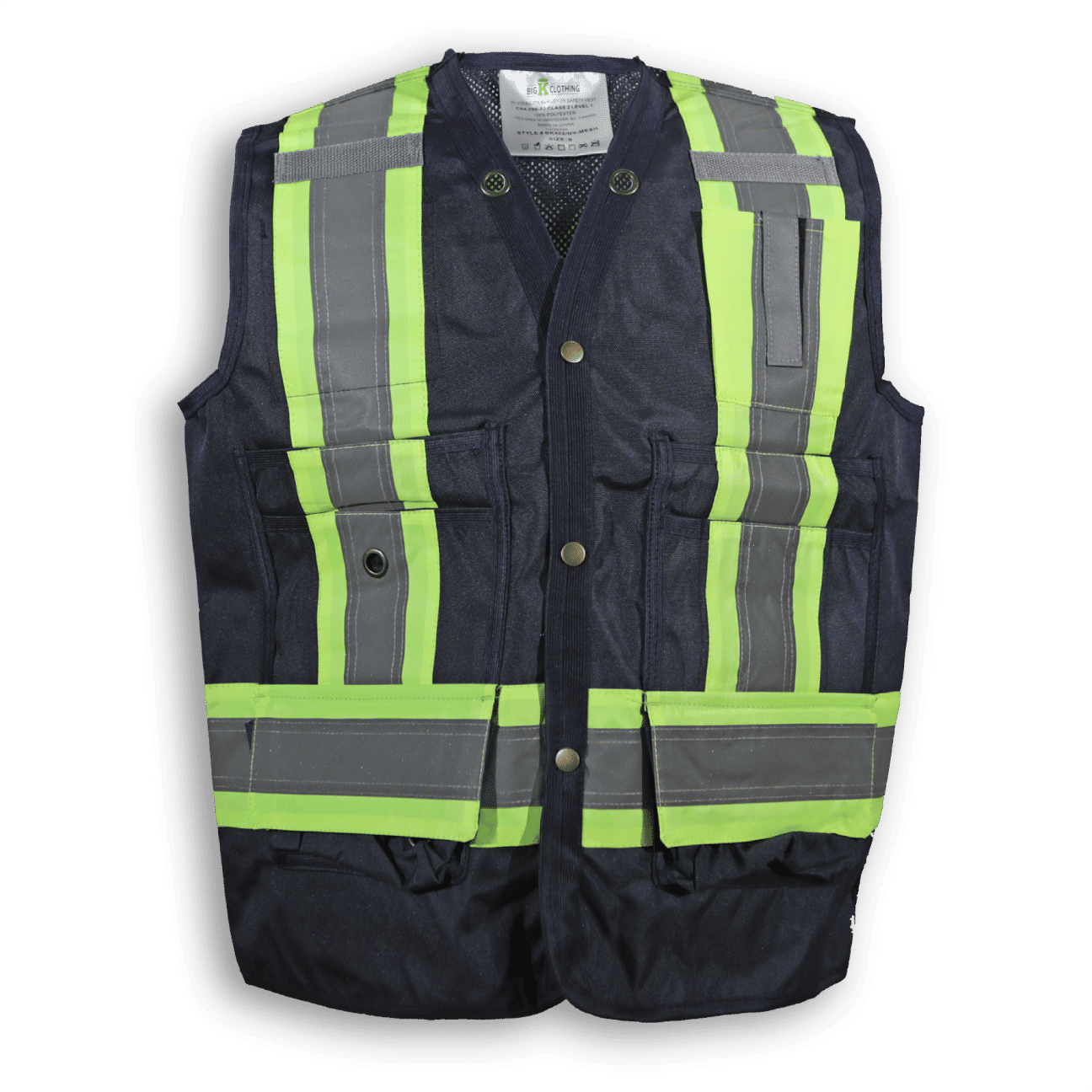 Big K 100 Percent Polyester Mesh Surveyor Vest in Black