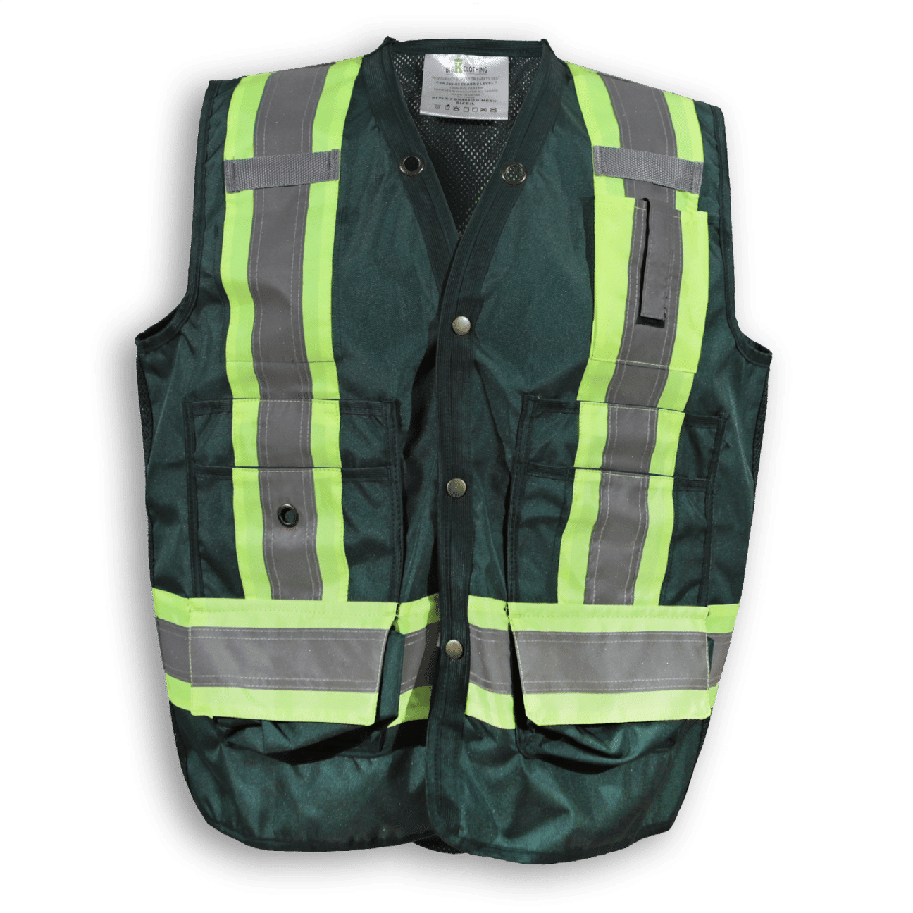 Big K 100 Percent Polyester Mesh Surveyor Vest in Forest Green