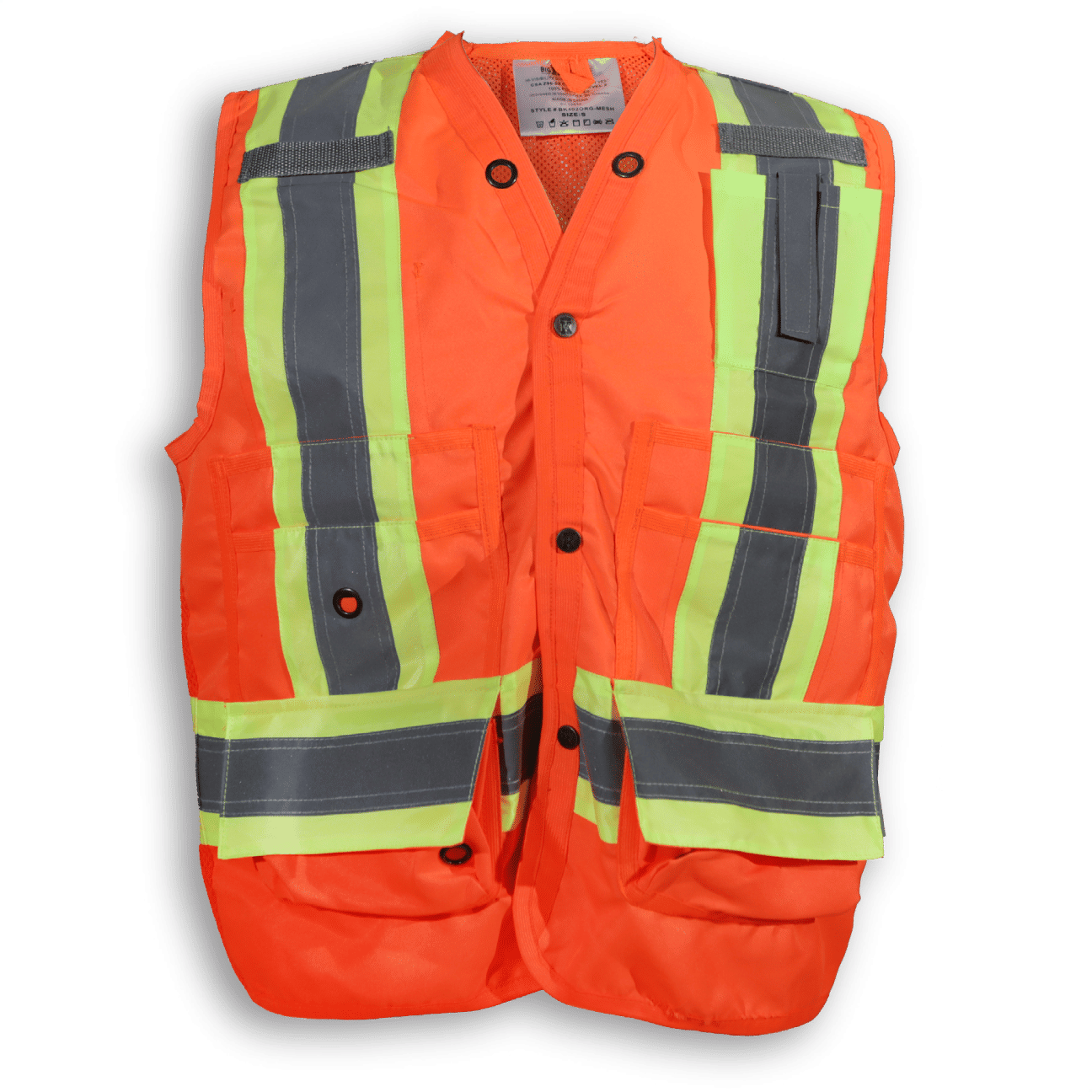 Big K 100 Percent Polyester Mesh Surveyor Vest in Orange