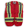 Am image of a Custom Big K 100 Percent Polyester Mesh Surveyor Vest in Red!