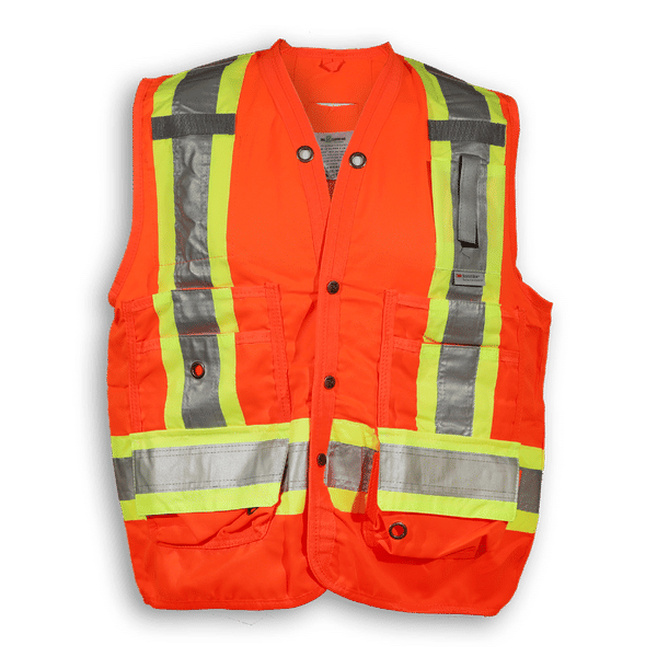 Am image of a Custom Big K 100 Percent Polyester Surveyor Vest in Orange!