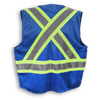Am image of a Custom Big K 100 Percent Polyester Zipper Safety Vest in Royal Blue!