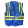 Am image of a Custom Big K 100 Percent Polyester Zipper Safety Vest in Royal Blue!