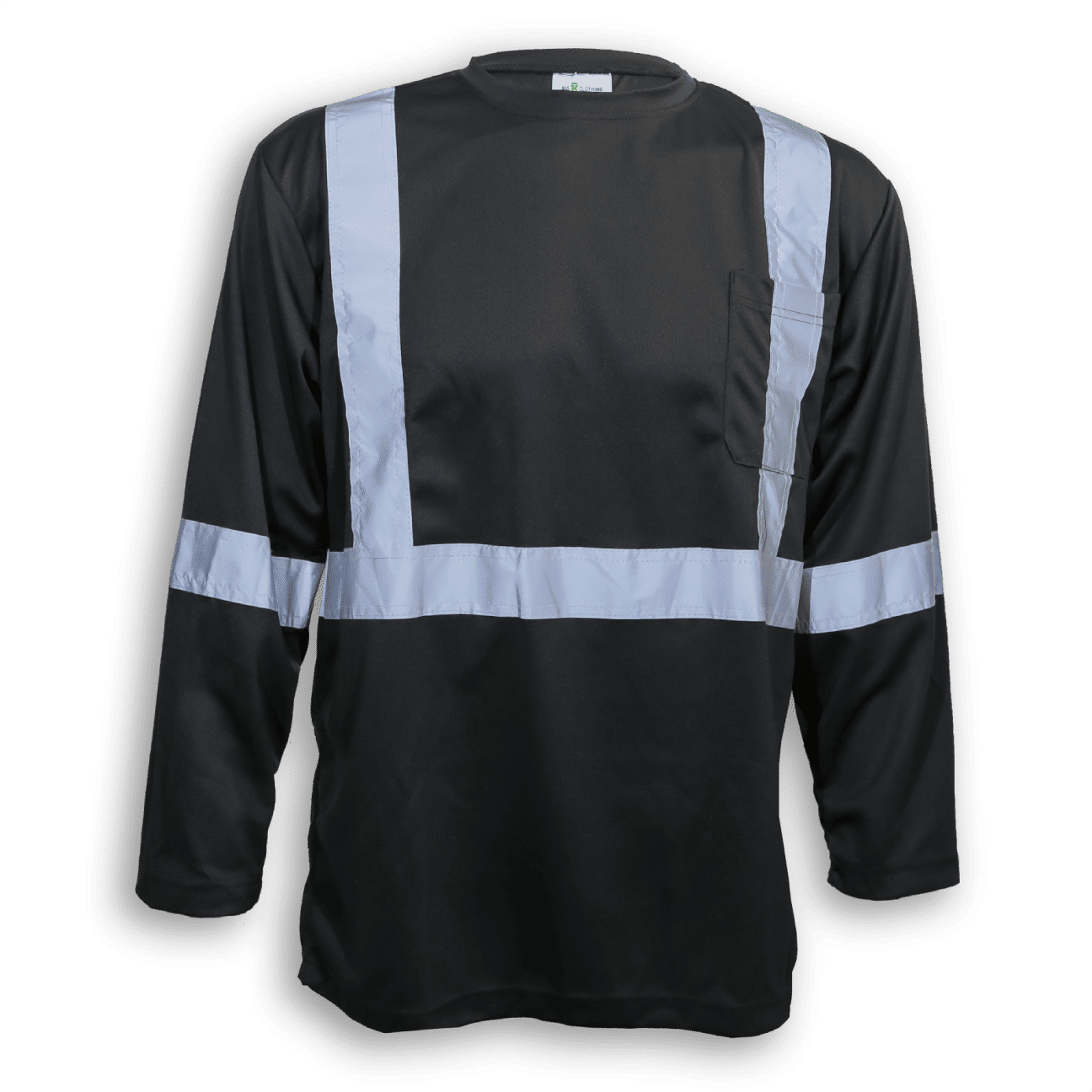 Big K 100 Percent Soft Polyester Traffic Safety Long Sleeve T Shirt in Black