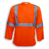 Am image of a Custom Big K 100 Percent Soft Polyester Traffic Safety Long Sleeve T Shirt in Orange!