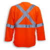 Am image of a Custom Big K 100 Percent Soft Polyester Traffic Safety Long Sleeve T Shirt in Orange!