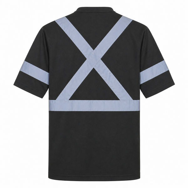 An image of a Custom Big K 100 Percent Soft Polyester Traffic Safety TShirt in Black!