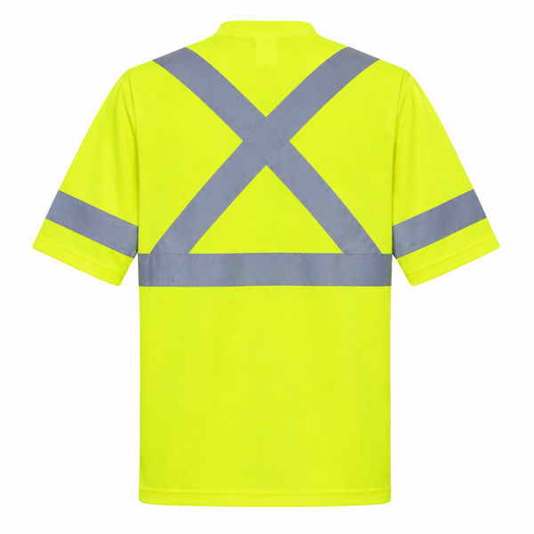 An image of a Custom Big K 100 Percent Soft Polyester Traffic Safety TShirt in Lime!