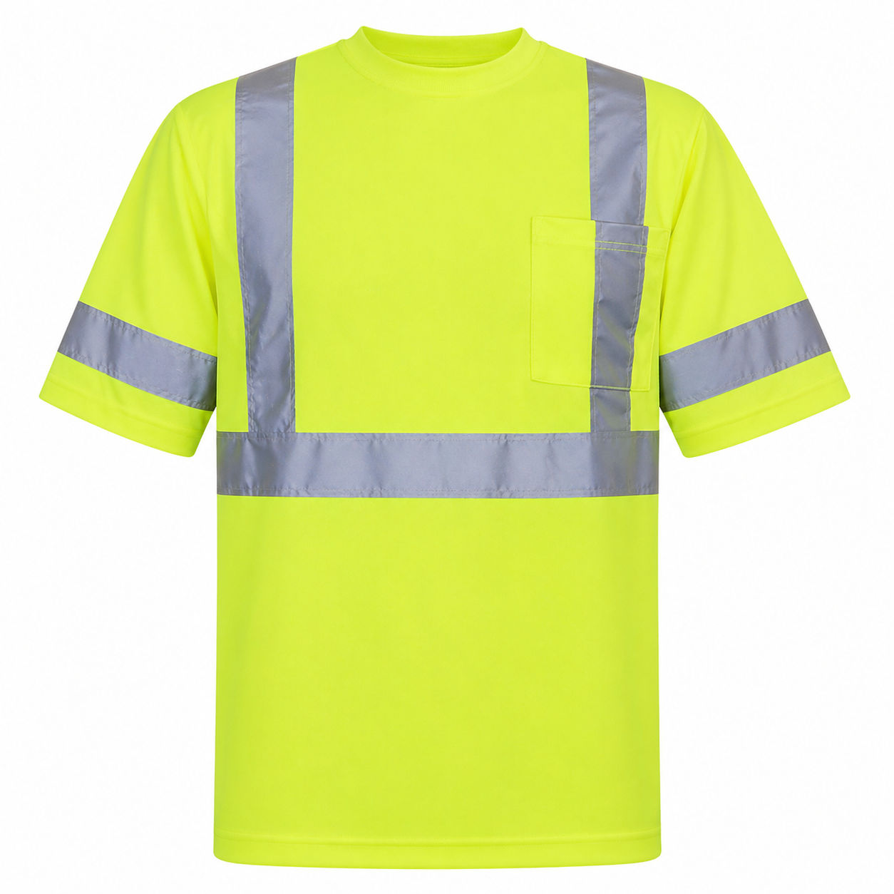 Big K 100 Percent Soft Polyester Traffic Safety TShirt in Lime