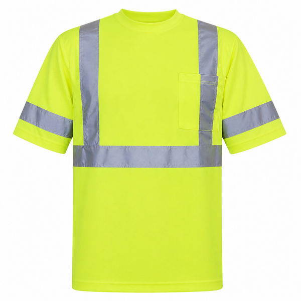 An image of a Custom Big K 100 Percent Soft Polyester Traffic Safety TShirt in Lime!