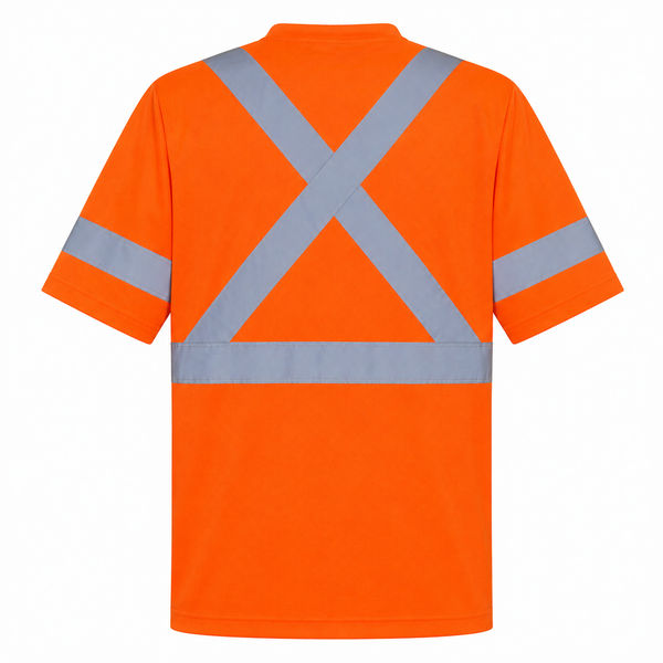 An image of a Custom Big K 100 Percent Soft Polyester Traffic Safety TShirt in Orange!