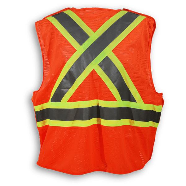 Am image of a Custom Big K 100 Polyester Mesh Safety Vest in Orange!