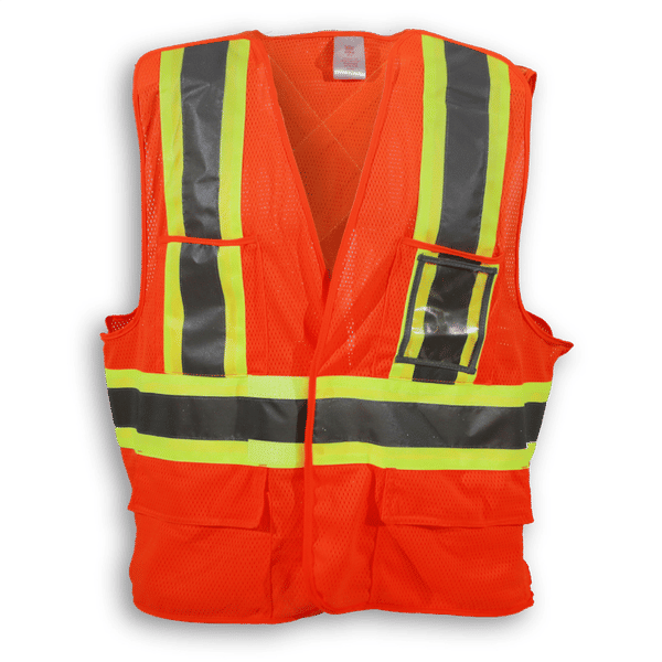 Am image of a Custom Big K 100 Polyester Mesh Safety Vest in Orange!