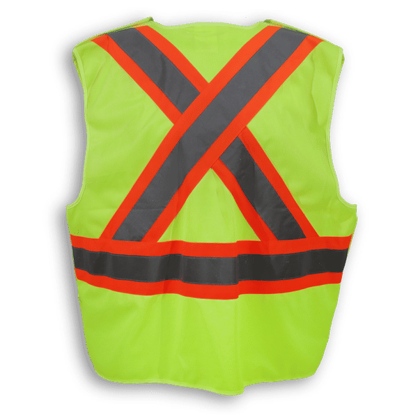 Am image of a Custom Big K 100 Polyester Safety Vest in Lime!