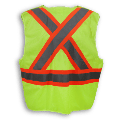 Am image of a Custom Big K 100 Polyester Safety Vest in Lime!