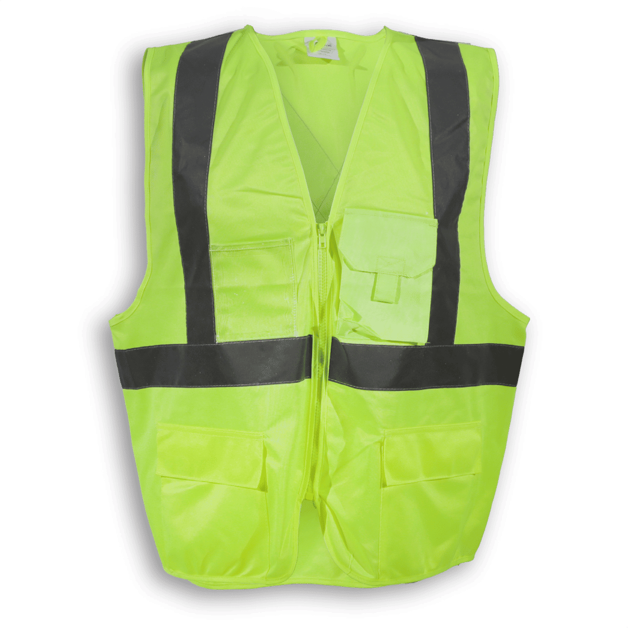 Big K 100 Polyester Safety Vest with Zipper in Lime