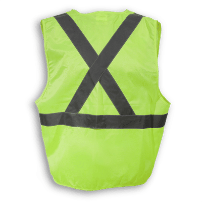 Am image of a Custom Big K 100 Polyester Safety Vest with Zipper in Lime!