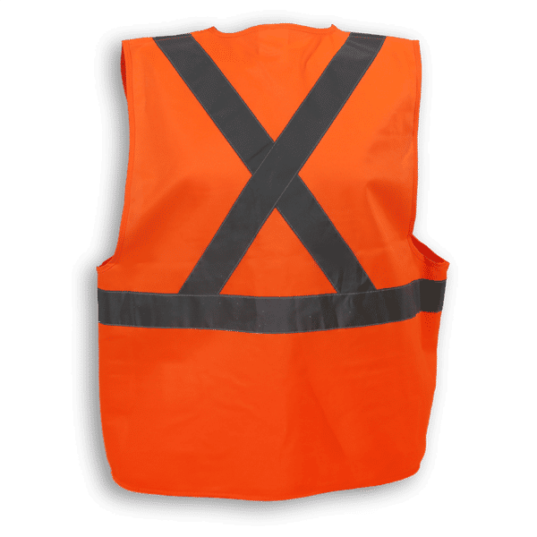 Am image of a Custom Big K 100 Polyester Safety Vest with Zipper in Orange!