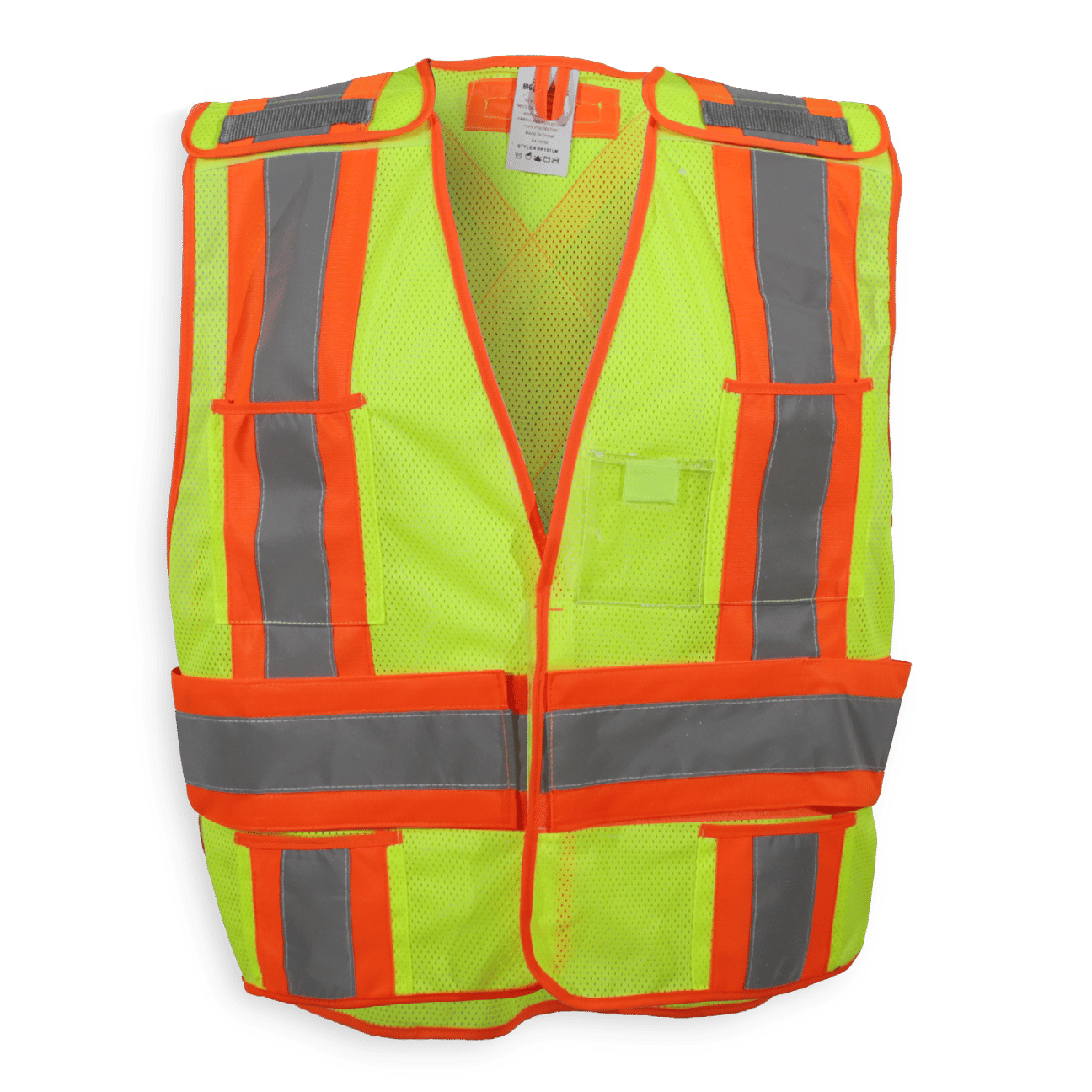 Big K 100 Polyester Soft Mesh Safety Vest in Lime