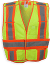 An image of a Custom Big K 100 Polyester Soft Mesh Safety Vest in Lime!