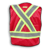 Am image of a Custom Big K 100 Polyester Tear Away Safety Vest 102 in Red!