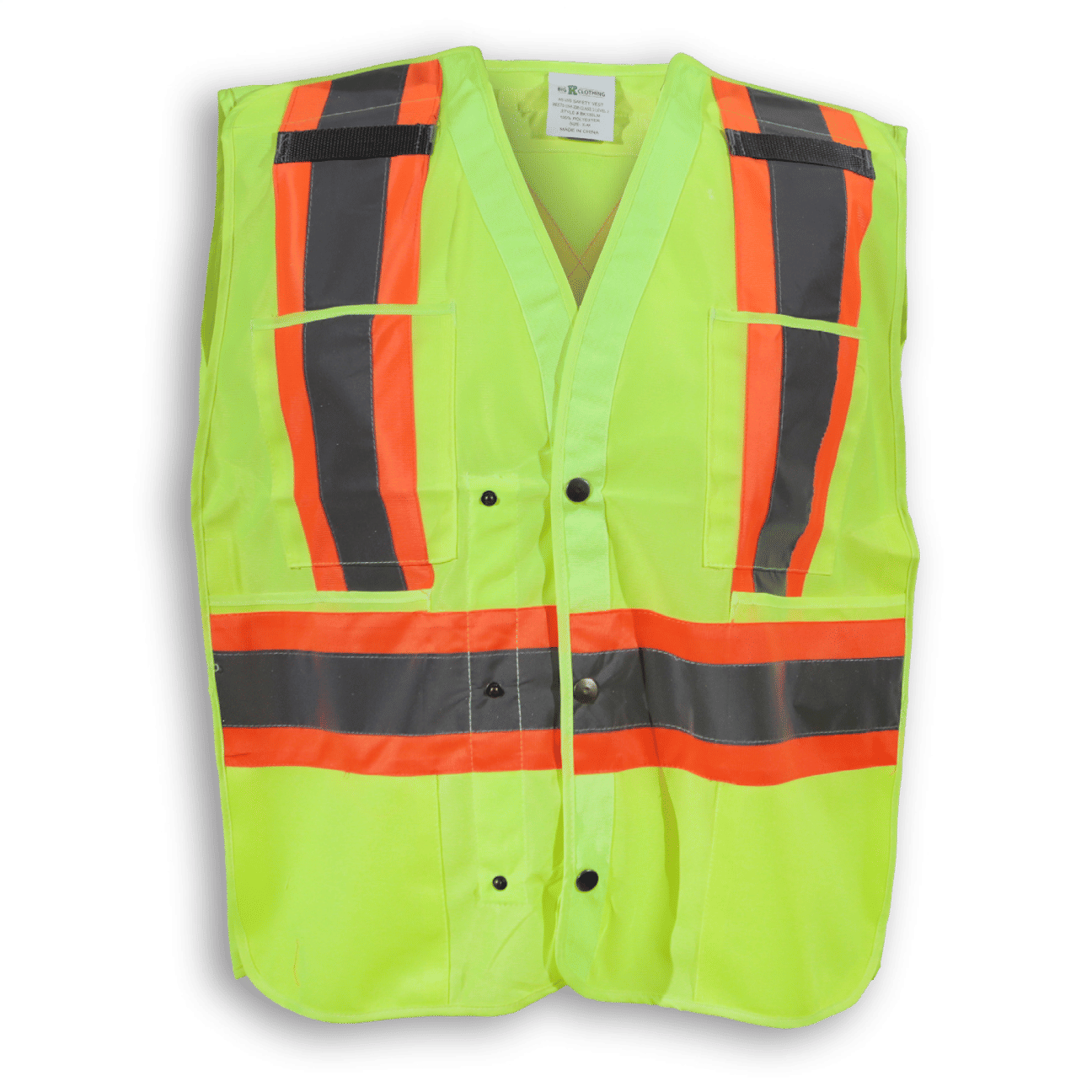 Big K 100 Polyester Tear Away Safety Vest 139 in Lime