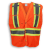 Am image of a Custom Big K 100 Polyester Tear Away Safety Vest 139 in Orange!