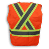 Am image of a Custom Big K 100 Polyester Tear Away Safety Vest 139 in Orange!