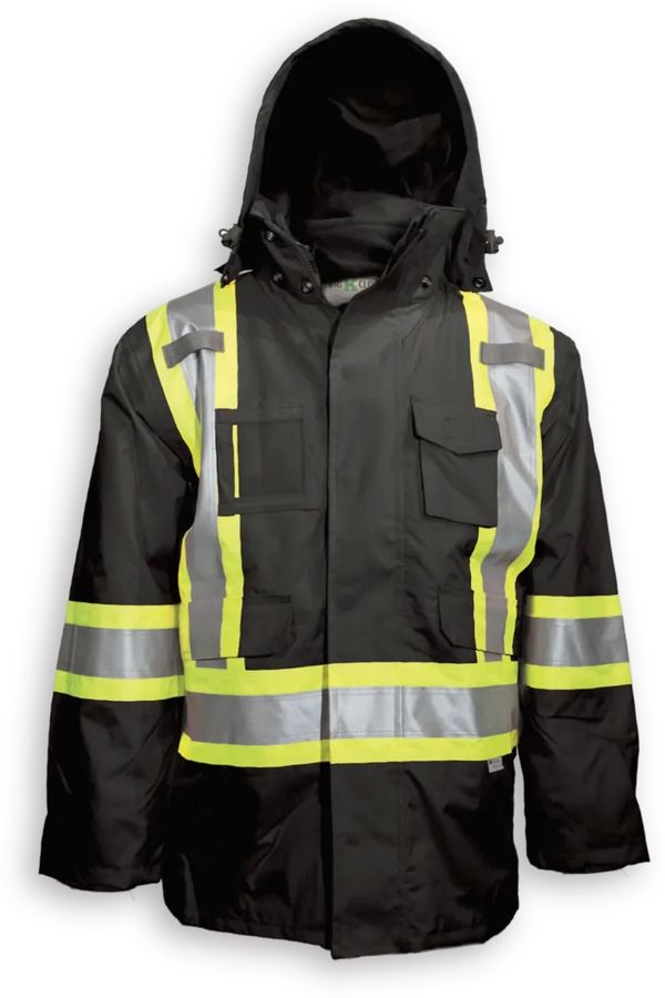Am image of a Custom Big K 3 in 1 Rain Jacket in Black!