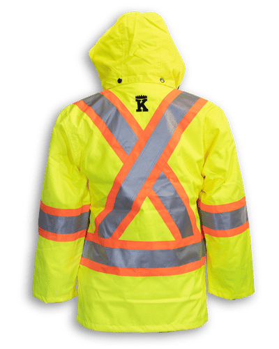 Am image of a Custom Big K 3 in 1 Rain Jacket in Lime!
