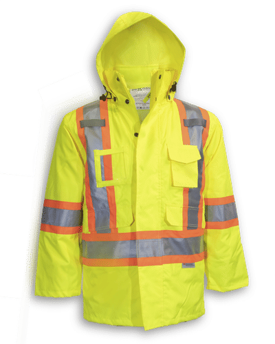 Am image of a Custom Big K 3 in 1 Rain Jacket in Lime!
