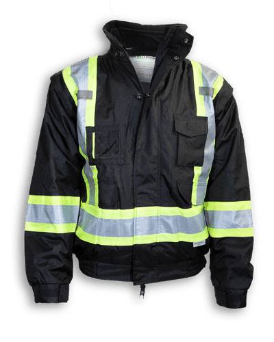 Am image of a Custom Big K 5 in 1 Rain Jacket in Black!