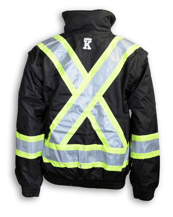 Am image of a Custom Big K 5 in 1 Rain Jacket in Black!