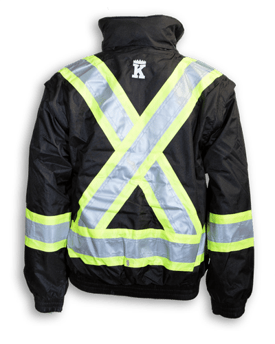 Am image of a Custom Big K 5 in 1 Rain Jacket in Black!