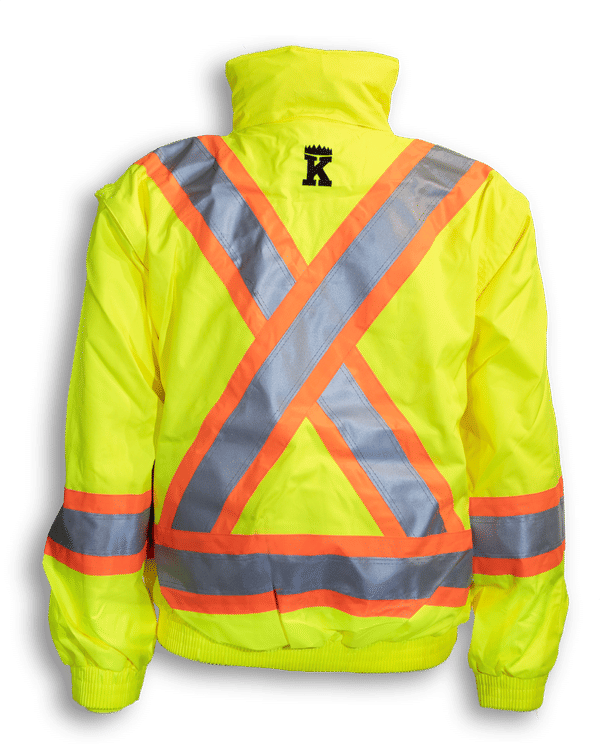 An image of a Custom Big K 5 in 1 Rain Jacket in Lime!