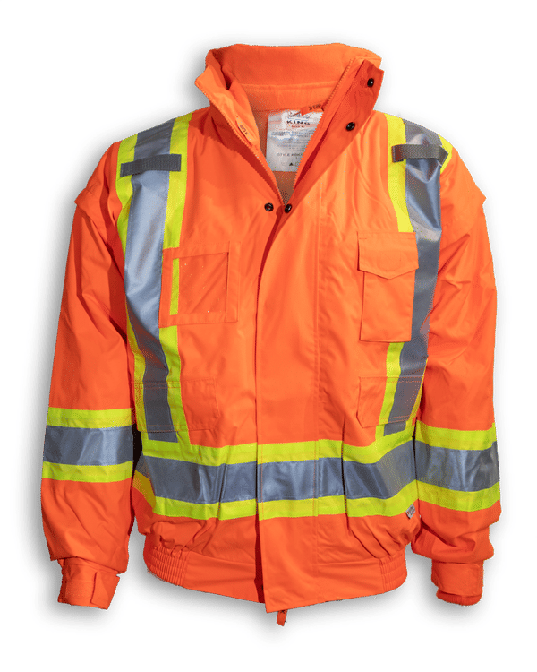 Am image of a Custom Big K 5 in 1 Rain Jacket in Orange!