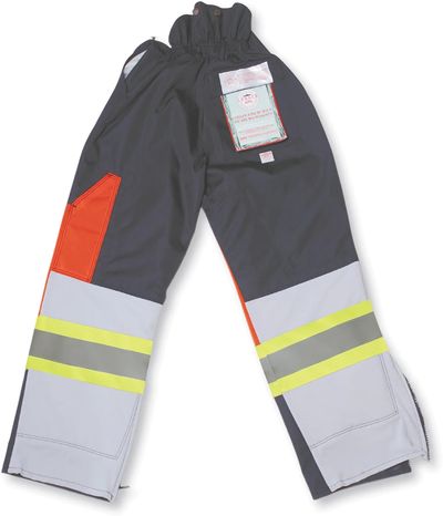 Am image of a Custom Big K 600 Denier Front Polyester Back Padded 3600 Fallers Pants in Orange!