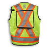 An image of a Custom Big K 600 Denier Poly Surveyor Safety Vest in Lime!