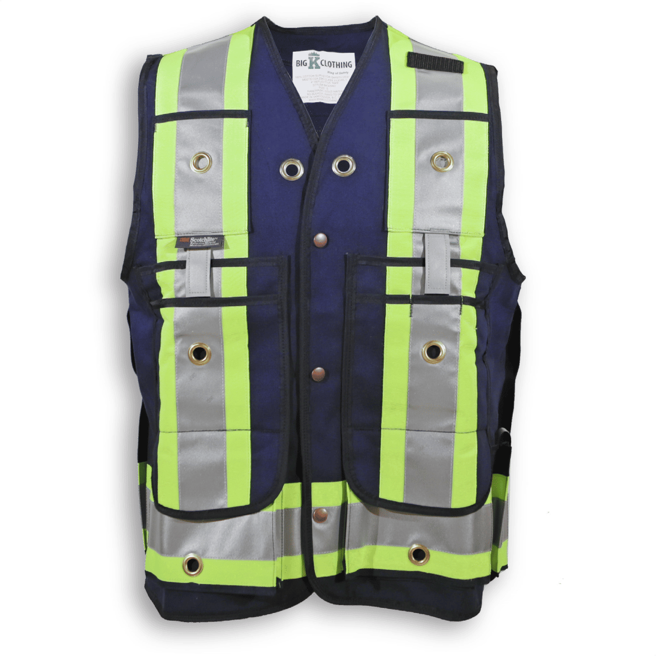 Big K 600 Denier Poly Surveyor Safety Vest in Navy