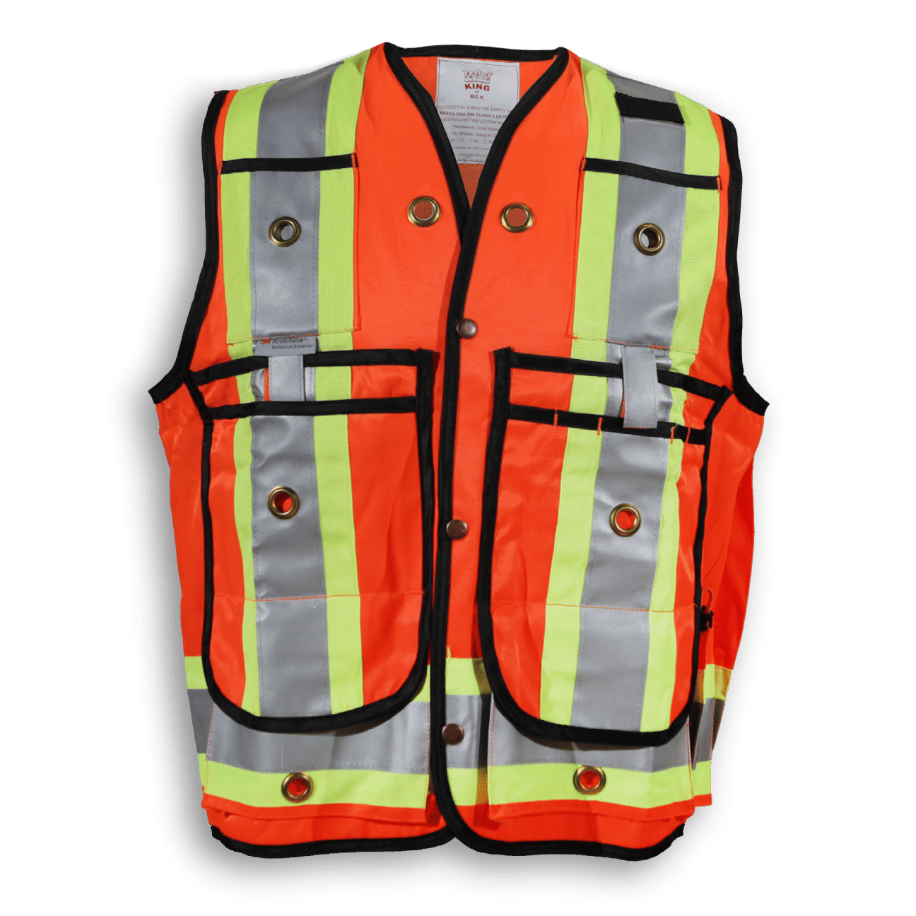 Big K 600 Denier Poly Surveyor Safety Vest in Orange