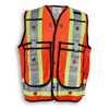 Am image of a Custom Big K 600 Denier Poly Surveyor Safety Vest in Orange!
