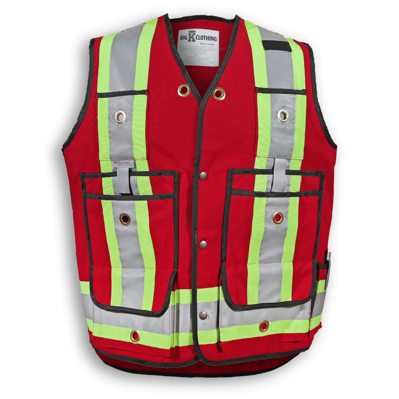 Big K 600 Denier Poly Surveyor Safety Vest in Red