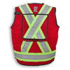 Am image of a Custom Big K 600 Denier Poly Surveyor Safety Vest in Red!