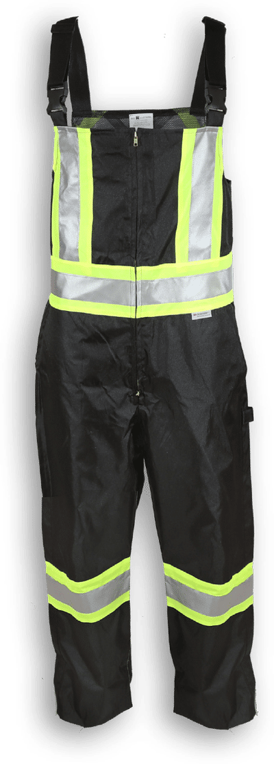 Am image of a Custom Big K Bib Rain Pant in Black!