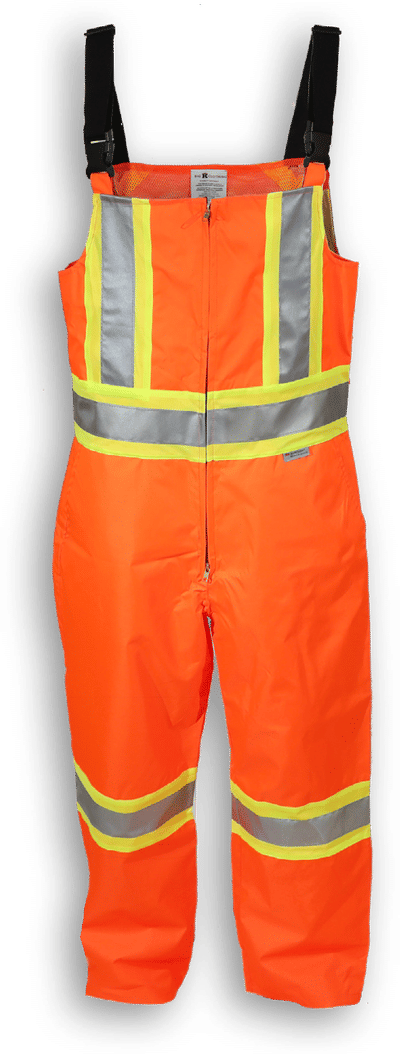 Am image of a Custom Big K Bib Rain Pant in Orange!
