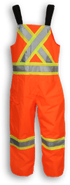Am image of a Custom Big K Bib Rain Pant in Orange!